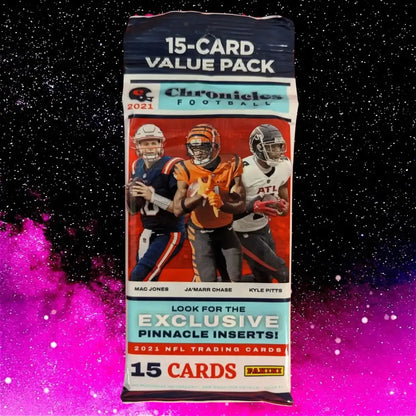 2021 Panini Chronicles Football Cards - 15 Card Cello Pack with Exclusive Pinnacle Inserts & Rookies