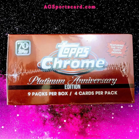 2021 Topps Chrome Platinum Anniversary Baseball Mega Box with 4 Refractors & Top Players