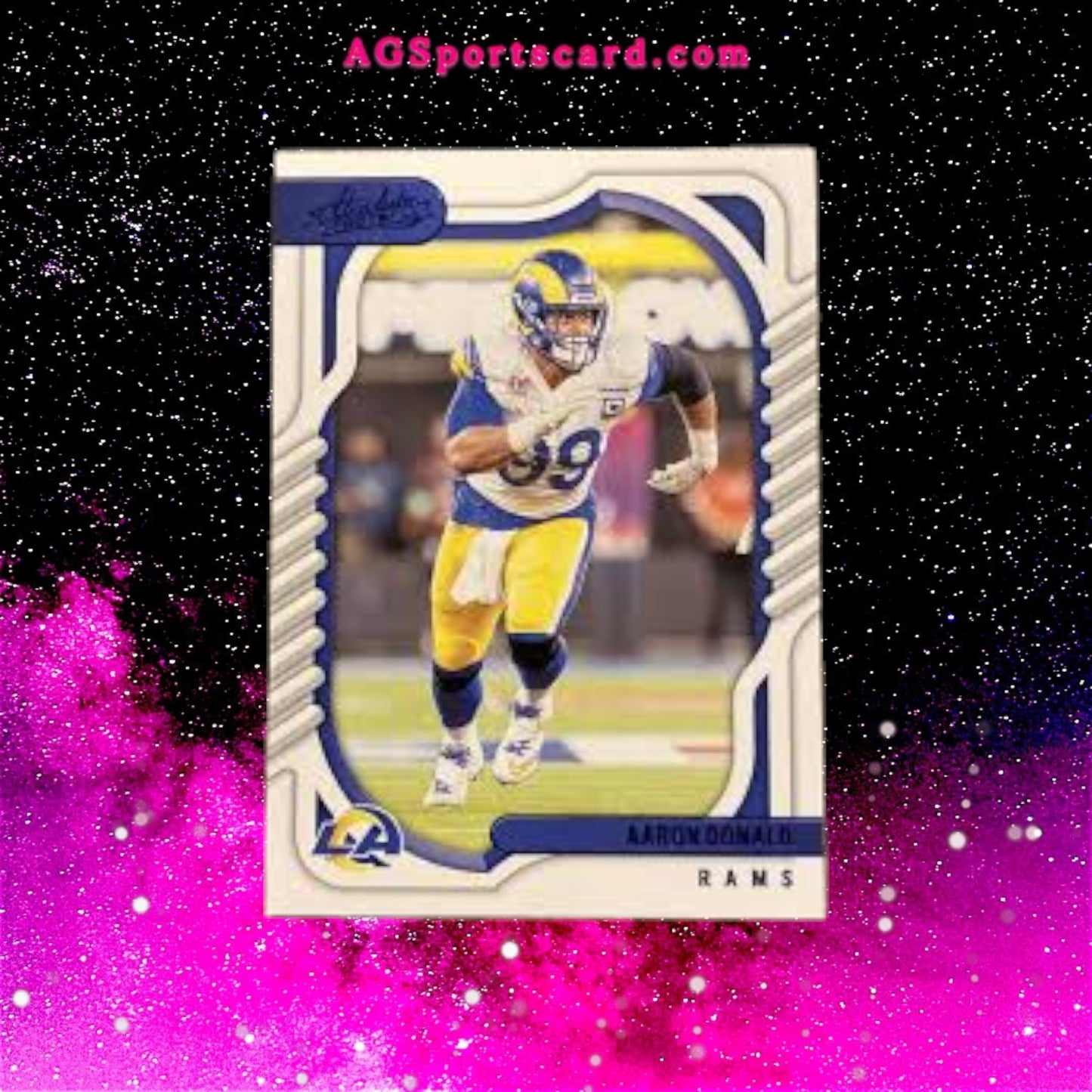 2022 Panini Absolute Football Card - Aaron Donald Blue Parallel CArd