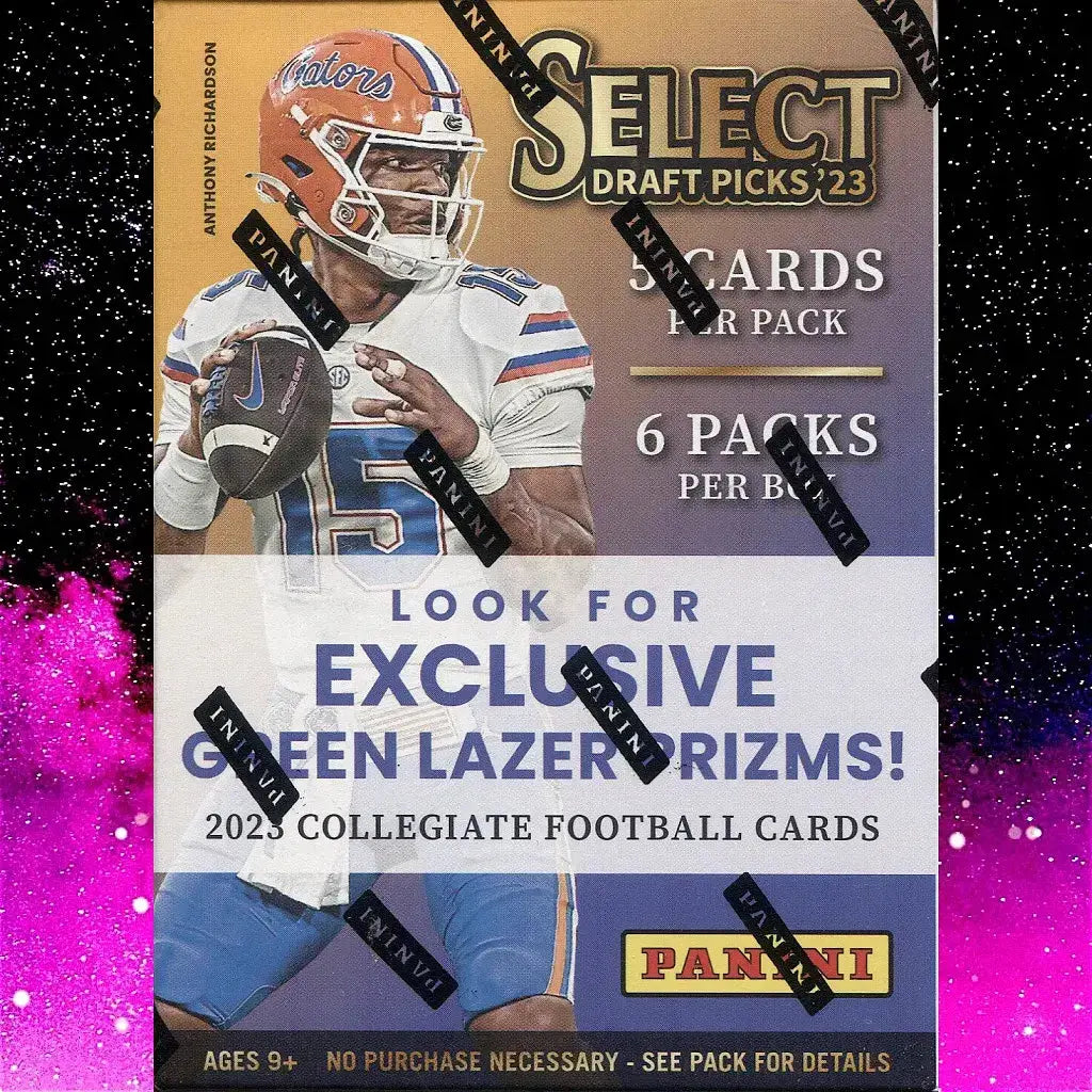 2023 Panini Select Draft Picks Football Kid's Crate Blaster Box - 6 Packs, Autographs, Exclusive Prizms