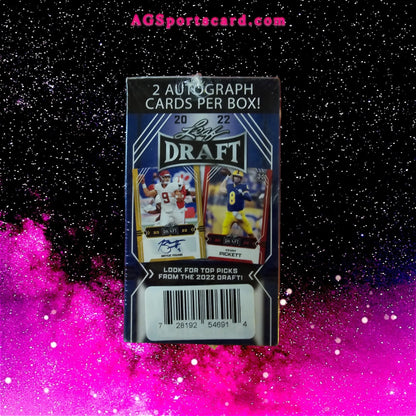 2022 Leaf Draft Football Blaster Box - Key NFL Draft Draftees & Rare Autograph Parallels