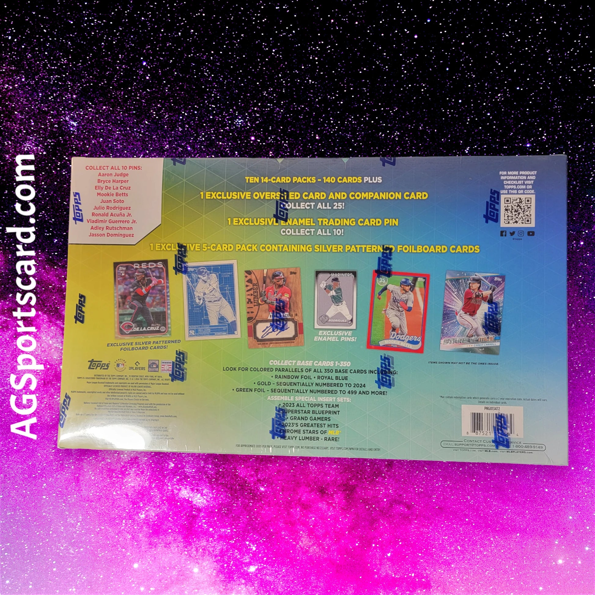 the back of a box of baseball cards