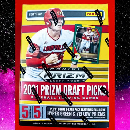 Panini 2021 Prizm Draft Picks 5 Pack Blaster Box With 5 Card Bonus Pack Featuring Top MLB Stars