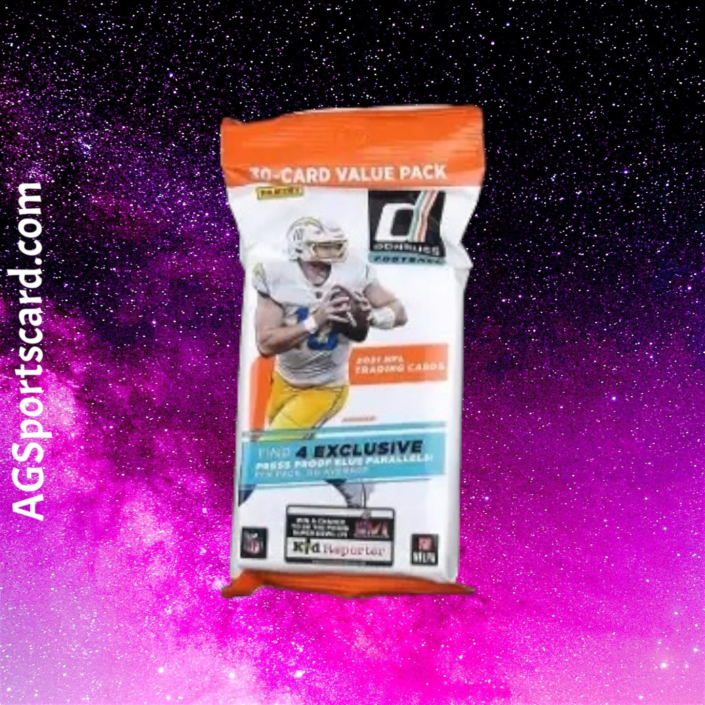 a package of football cards with a picture of a football player