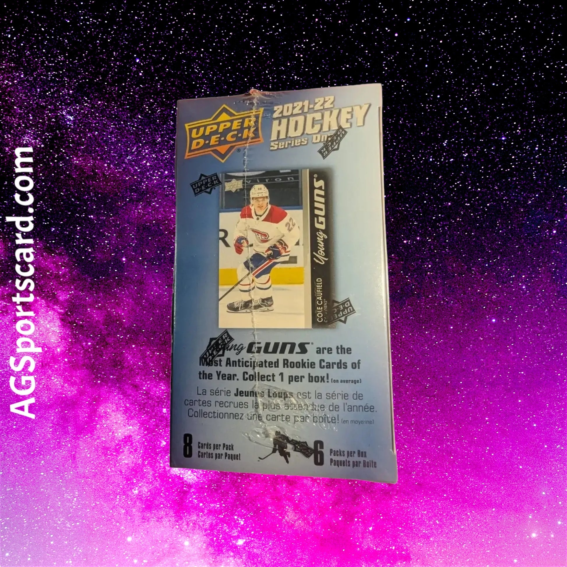 a hockey card with a picture of a player on it