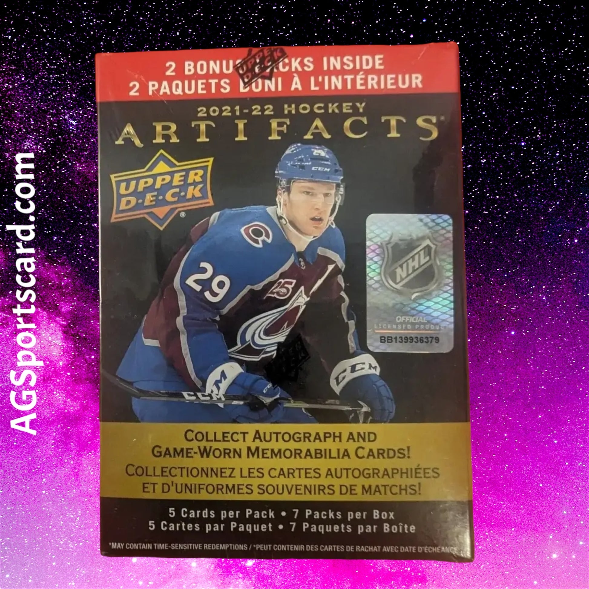 a hockey card with a picture of a player on it