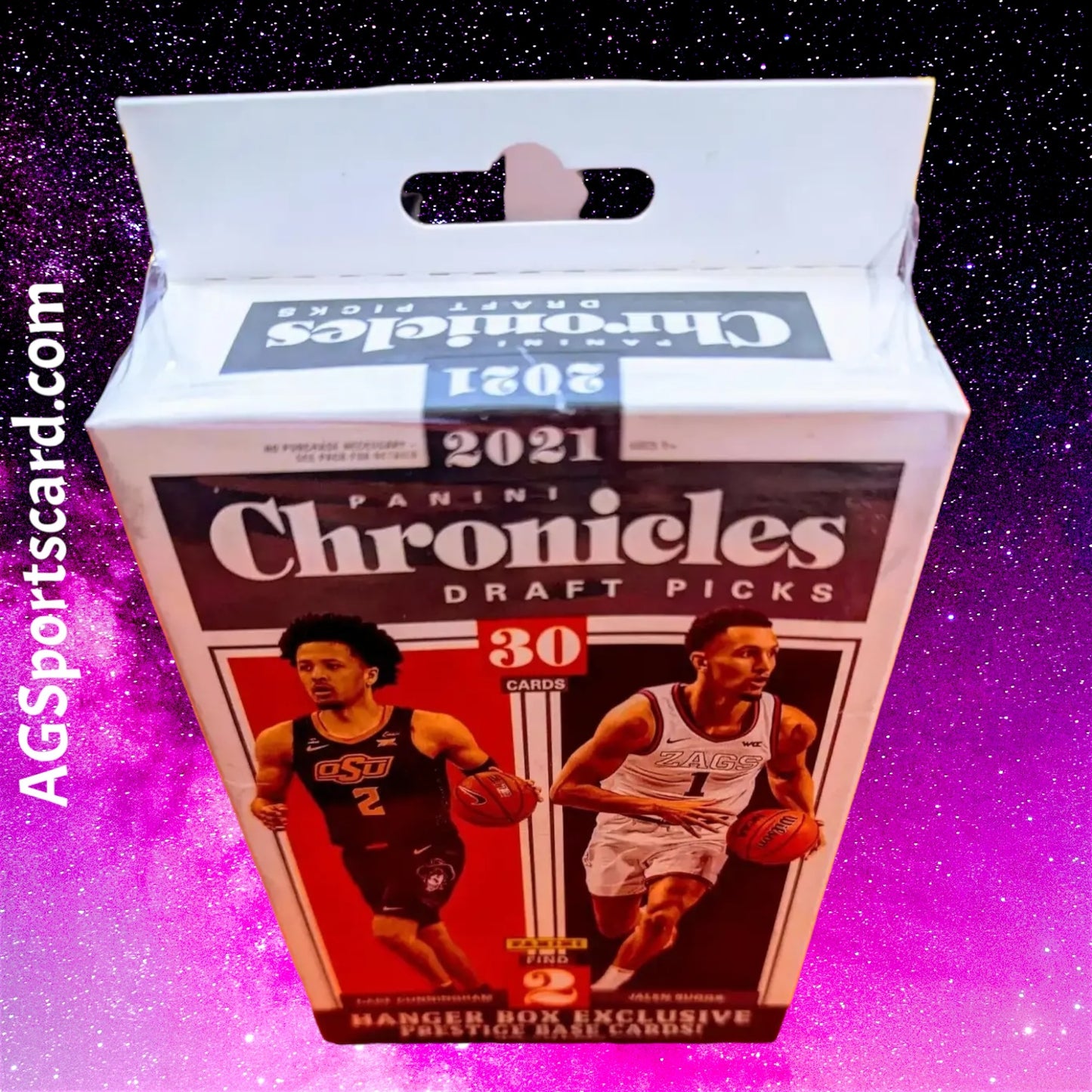 a box with a basketball card inside of it