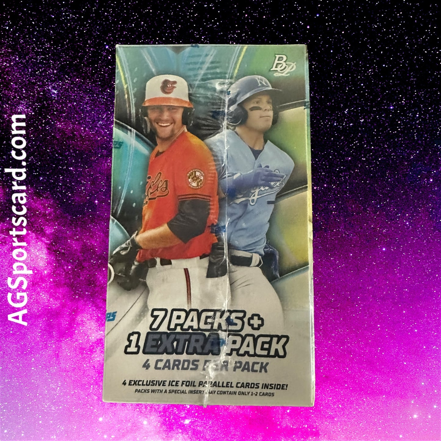 a baseball card with two baseball players on it