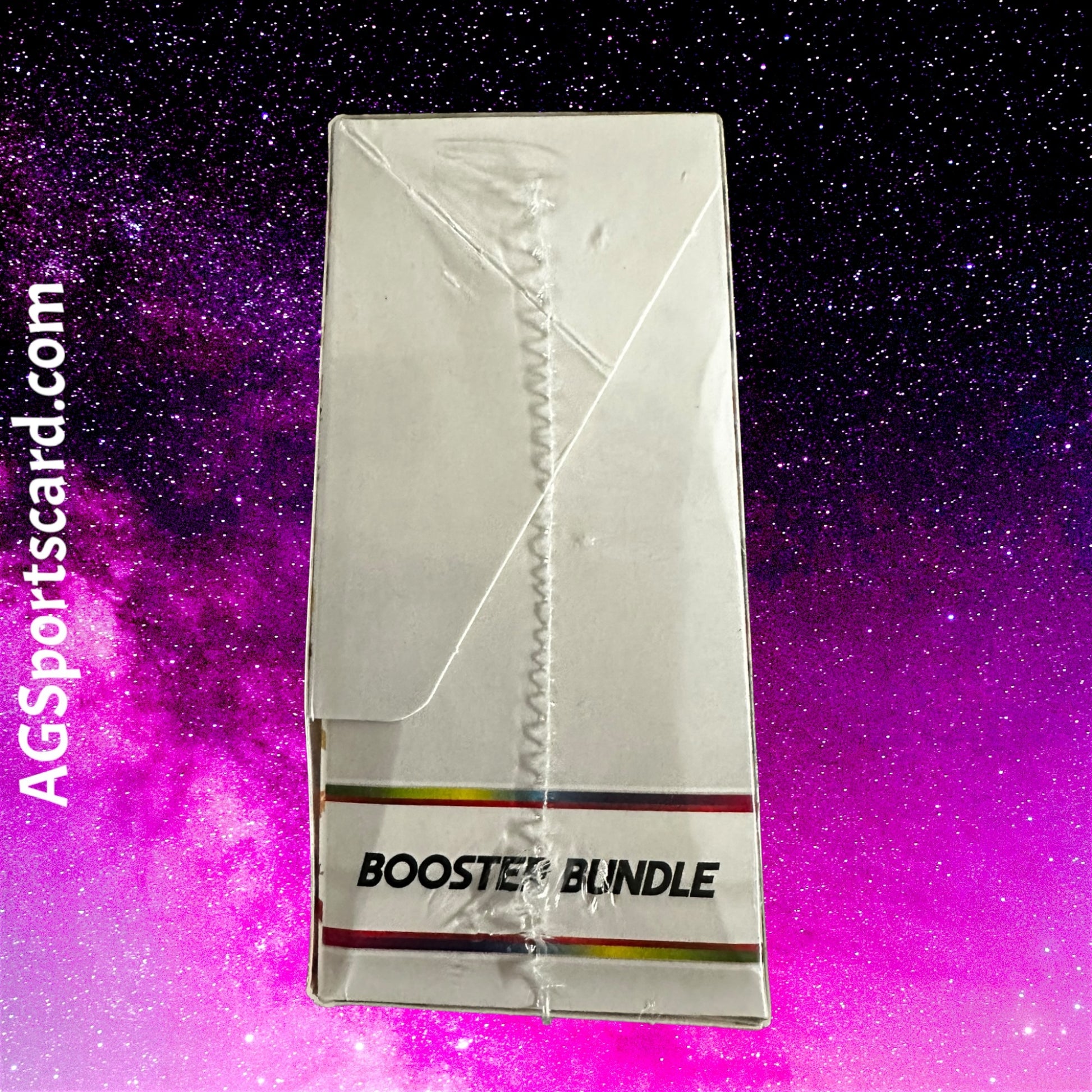 a package of booster binder in front of a galaxy background