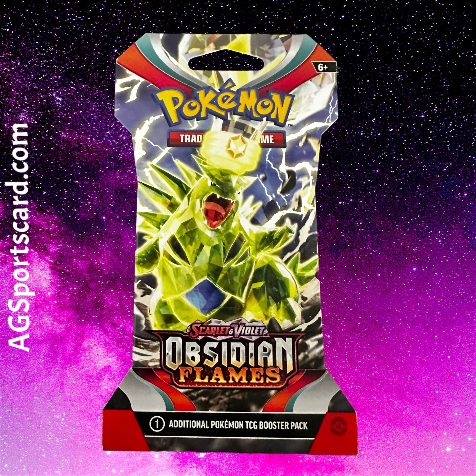 a package of pokemon trading cards on a purple background