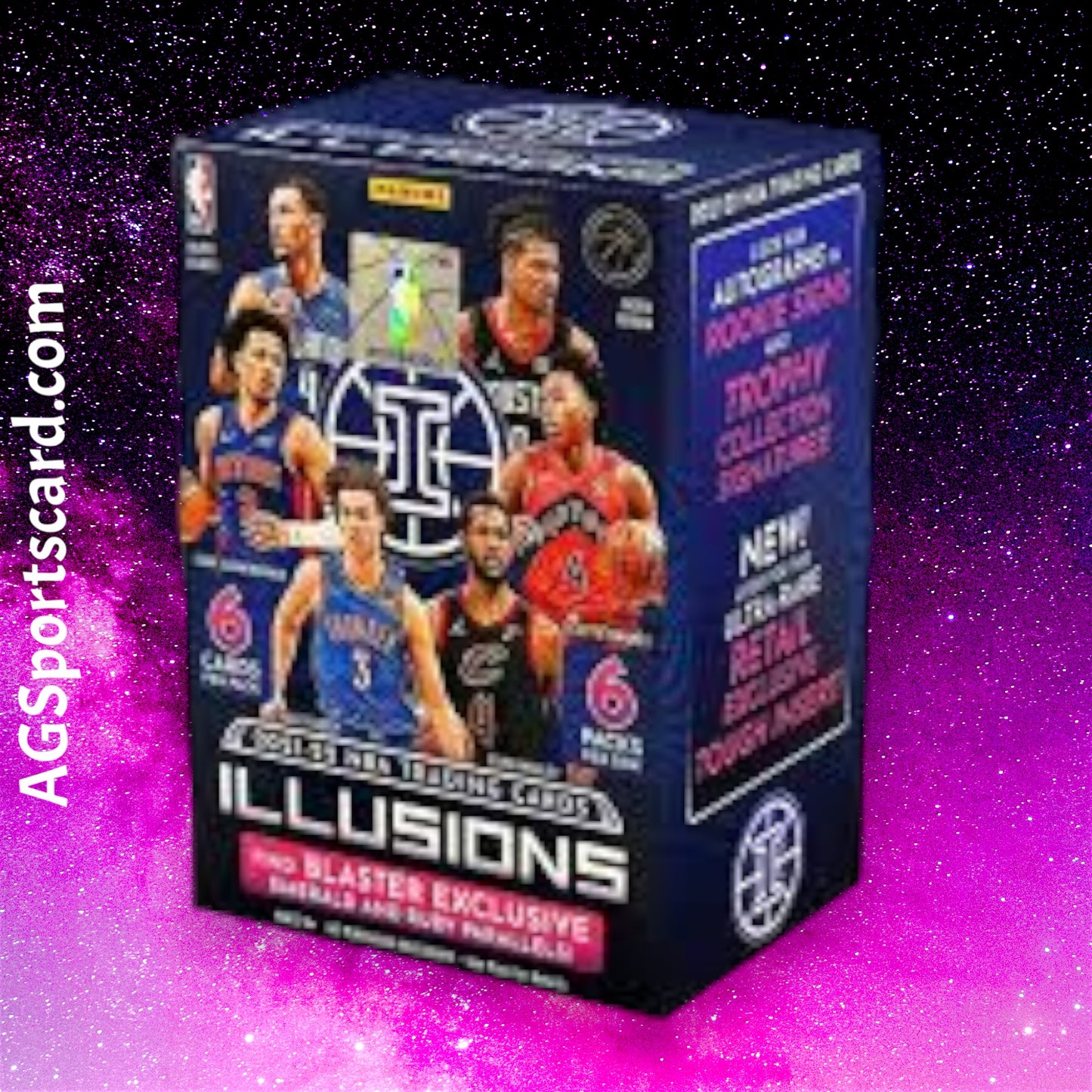 2021/22 Panini Illusions Basketball Blaster Box - 6 Packs with Emerald & Ruby Parallels, Ultra-Rare Inserts