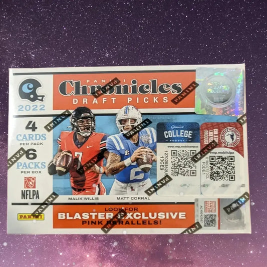 Panini 2022 Chronicles Football Cards Blaster Box - Exclusive Rookies, Autographs, Memorabilia