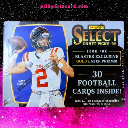 Panini 2022 Select Football Cards Draft Picks Blaster Box With Exclusive Gold And Lazer Prizms