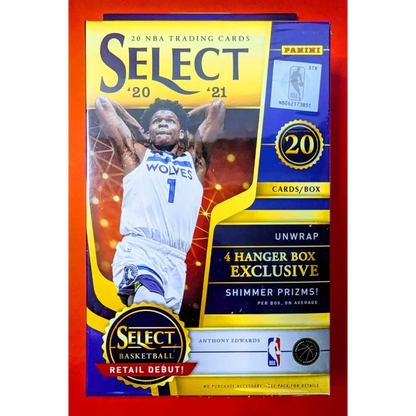 Panini Select 2020-21 NBA Hanger Box With 20 Cards Featuring Shimmer Prizms And Exclusive Inserts