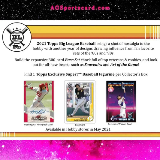 2021 Topps Big League Baseball Hobby Pack - 300-Card Base Set, New Inserts, Autographs, Parallels