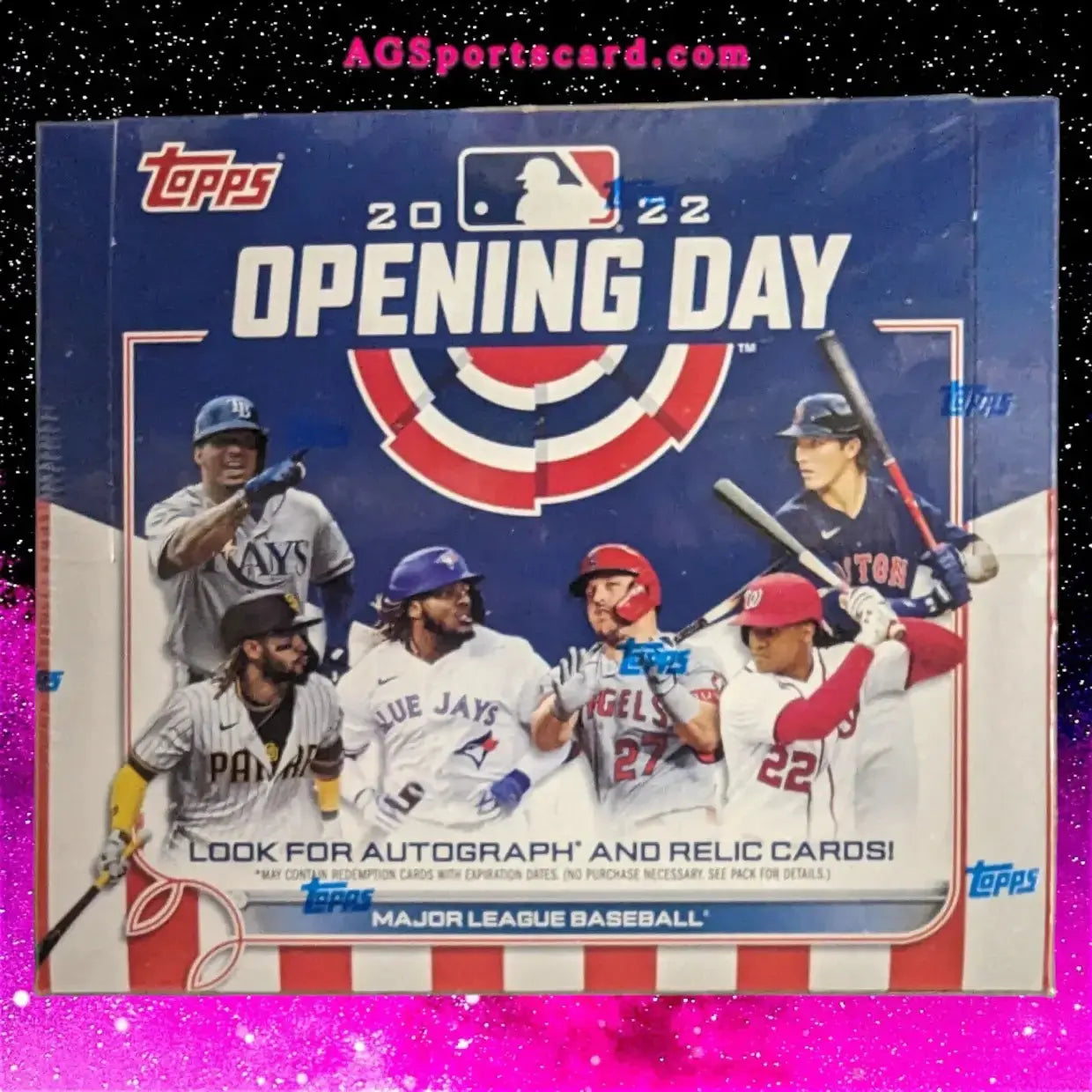 Topps Opening Day 2022 Baseball Hobby Box - Includes 36 Cards, Autograph & Relic Opportunities!